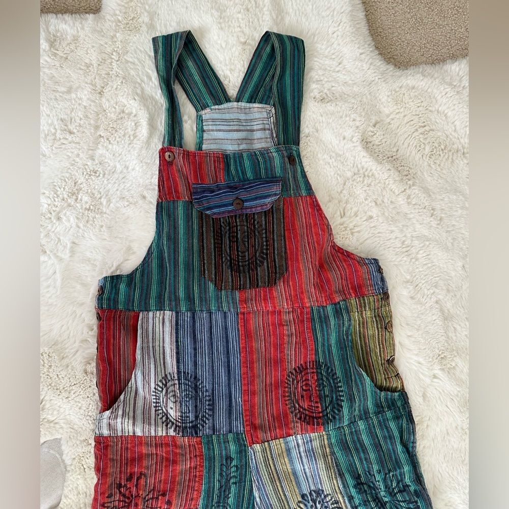 Patchwork hippie made in Nepal overalls - Picture 4 of 14